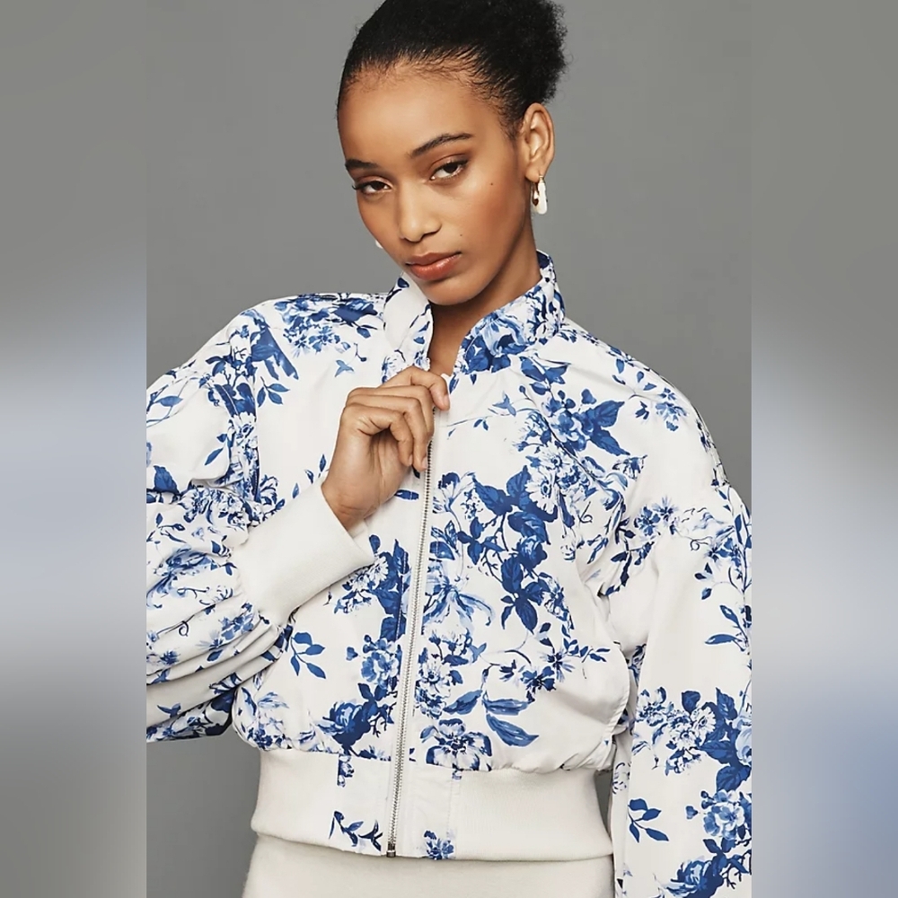 Anthropologie Floral Bomber Jacket size Medium, Brand new w/tags.